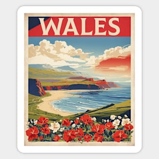 Wales England Vintage Travel Tourism Poster Sticker